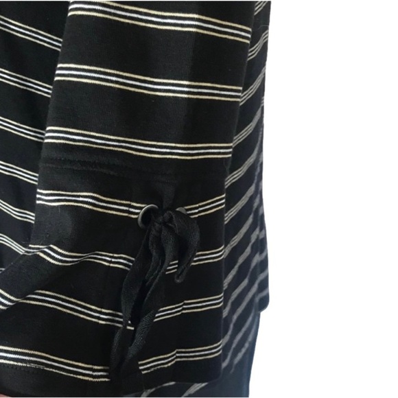 J Jill Pima Tie Sleeve Tee -striped top. Size 1X - Picture 8 of 10